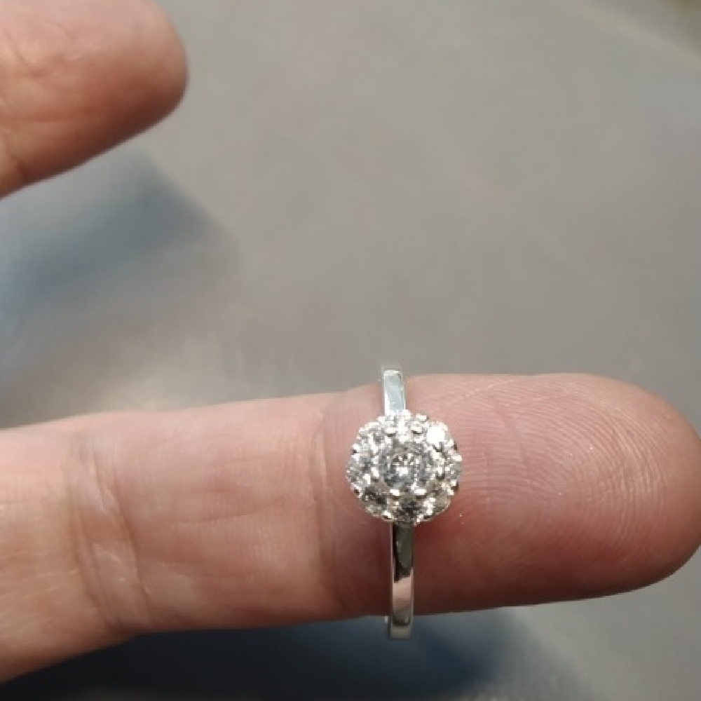 Silver Solitaire Ring With Prong Setting - image 4